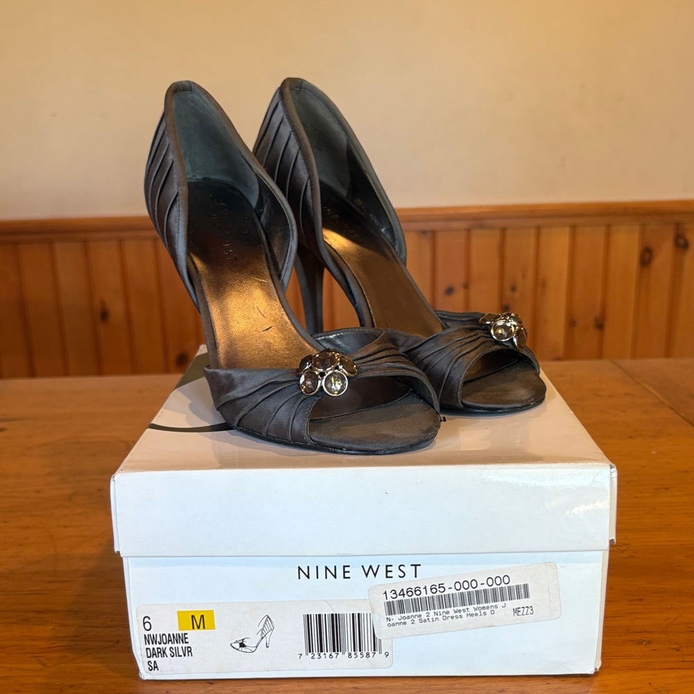 Nine West Metallic Gray Heels